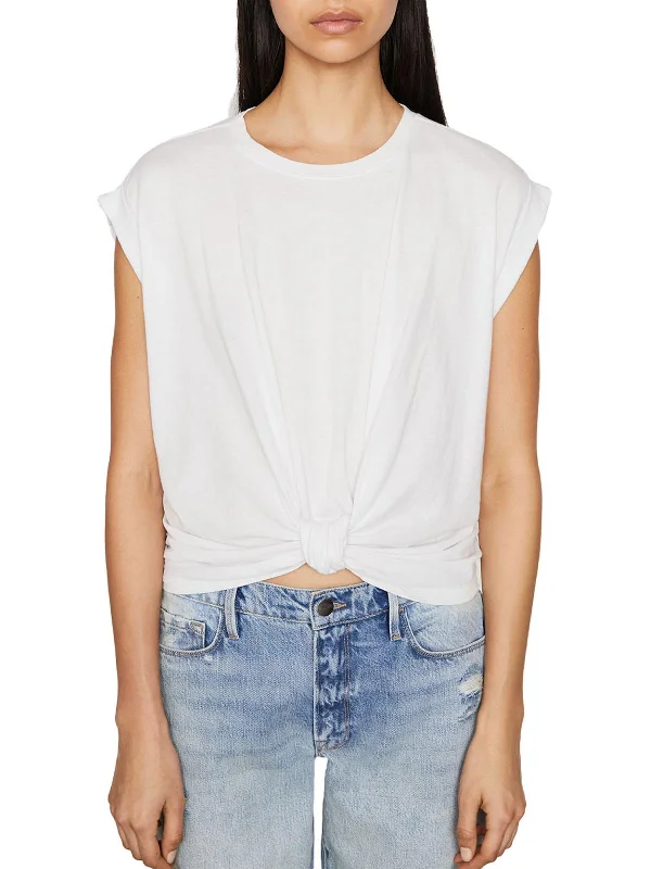 Major Savings Womens Knot Front Rolled T-Shirt