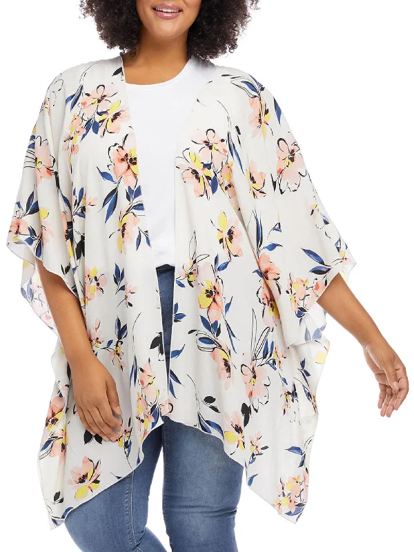 Can't Be Beat Womens Open Front Long Kimono