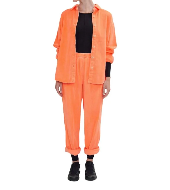 Members Only Womens Padow Shirt In Fluorescent Orange