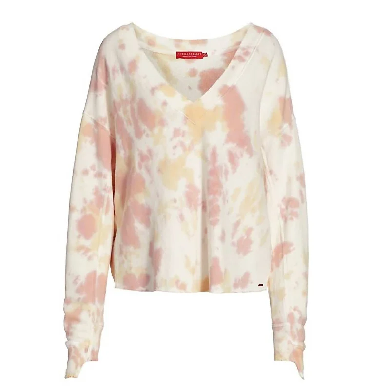 Extra Savings Women's Pastel Aries Tie-Dye Sweatshirt In Orange Pink