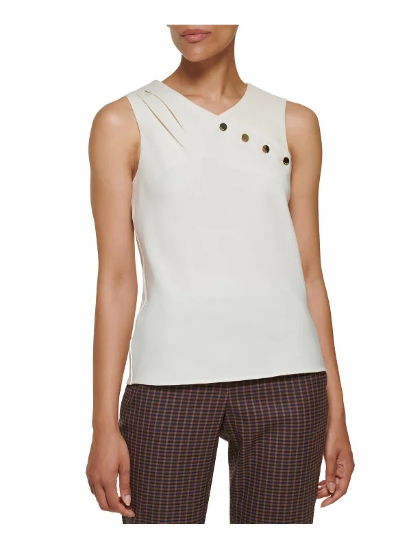 While Supplies Last Womens Pleated V Neck Tank Top