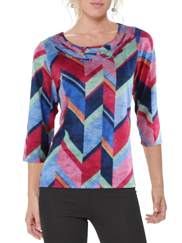 Final Clearance Womens Printed 3/4 Sleeve Pullover Top