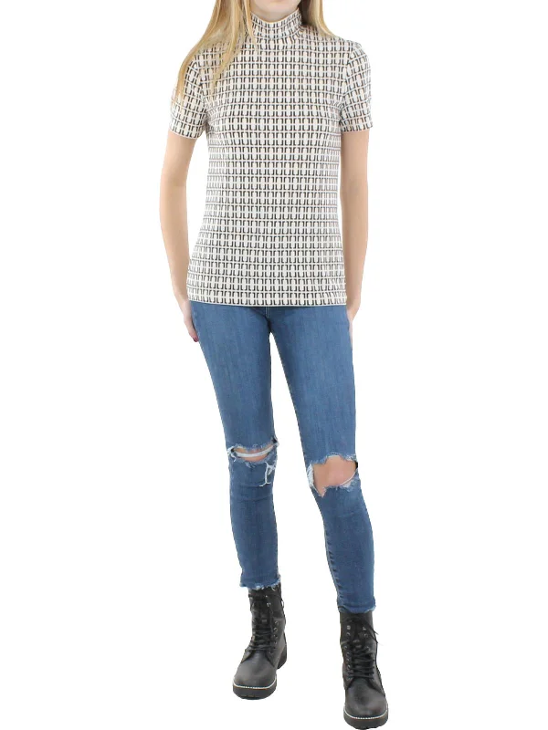 TIME-Limited Offer Womens Printed Mock Neck Pullover Top