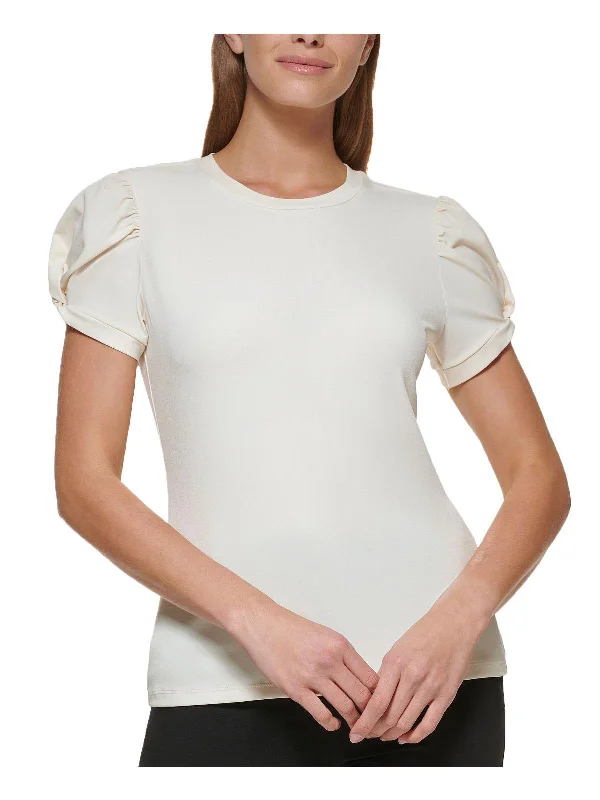 Special Price Womens Puff Sleeve Crewneck Pullover Top