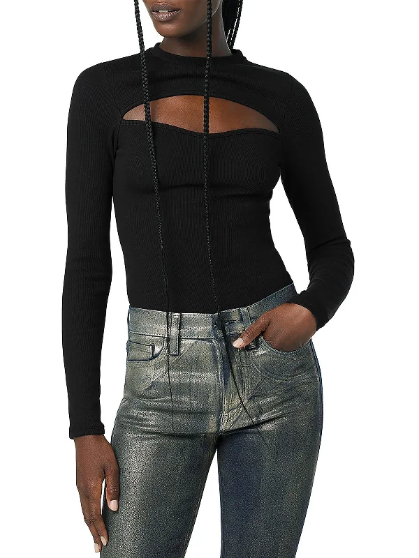 Extra Savings Womens Ribbed Sweetheart Neckline Bodysuit