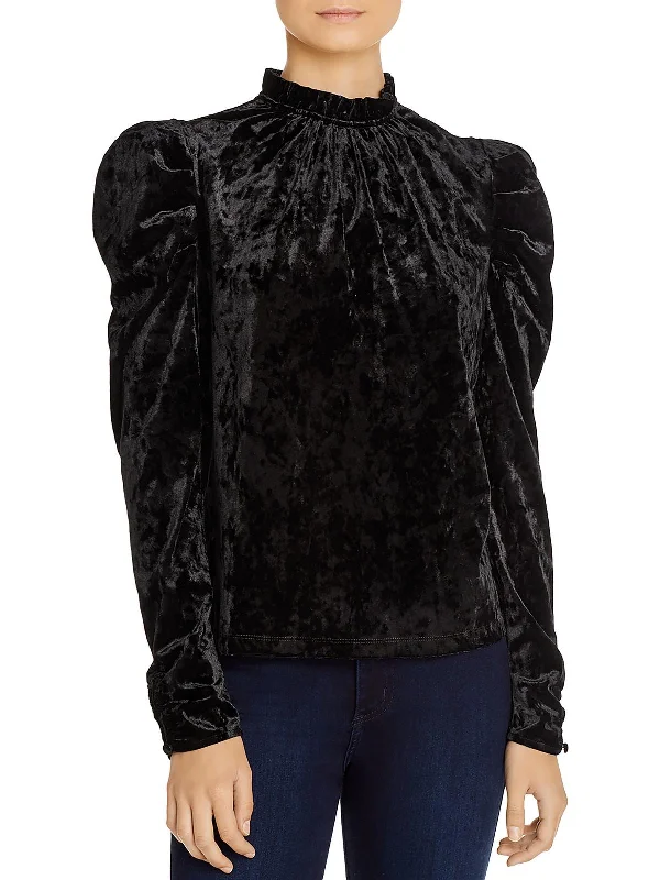 Warehouse Sale Womens Shimmer Ruffled Blouse