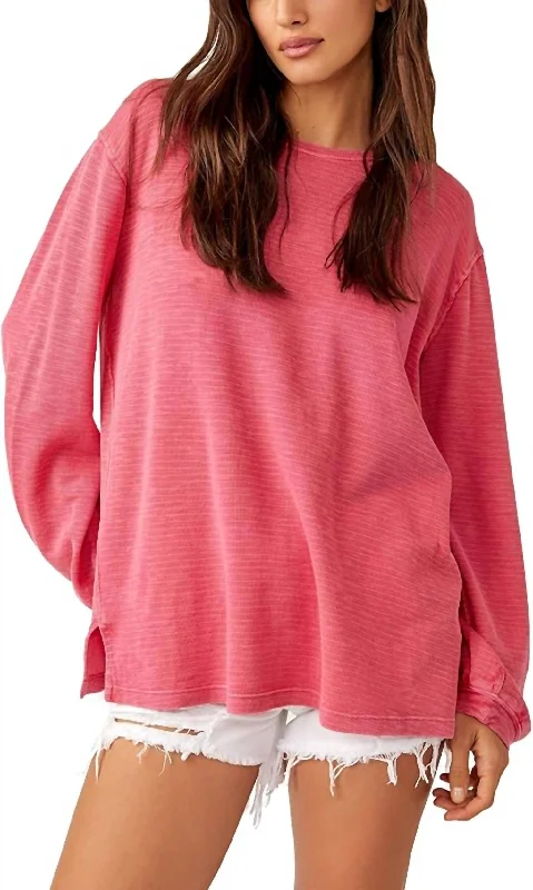 Weekend Deal Women's Soul Song Long Sleeve Tee In Dragonfruit Pink