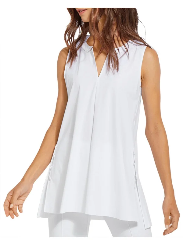 Daily Deals Womens Split Neck Sleeveless Blouse