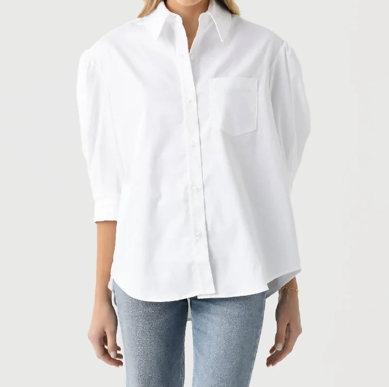 Savings Galore Women's The Jill Top In White Satin