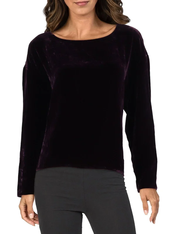 Deal of the Week Womens Velvet Long Sleeve Pullover Top
