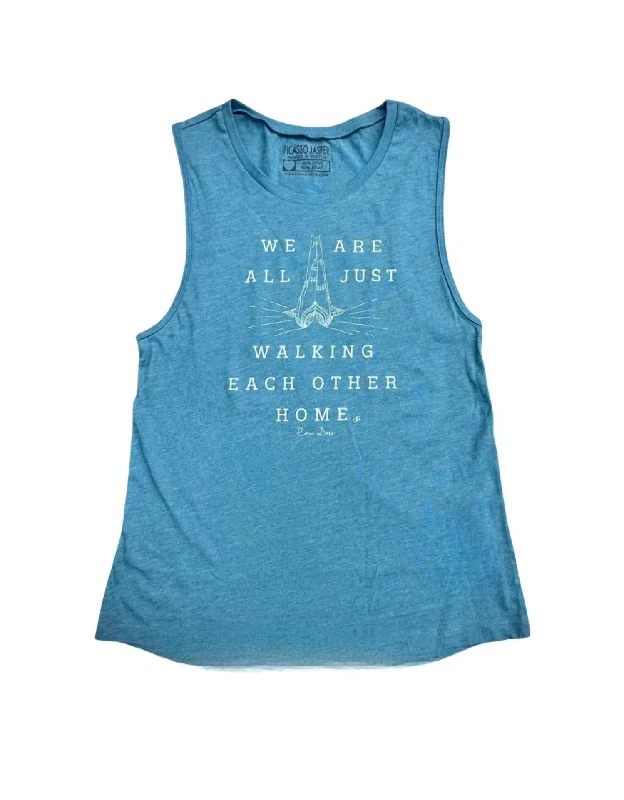 Midnight Madness Women's Walking Each Other Muscle Tee In Teal
