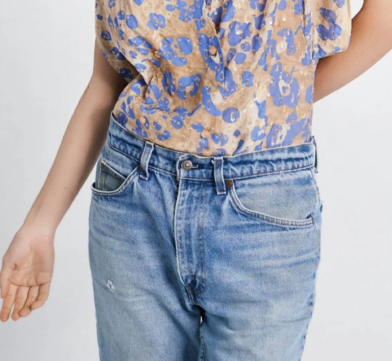 Deal Explosion Yoda Blouse In Metallic Lavender Leopard