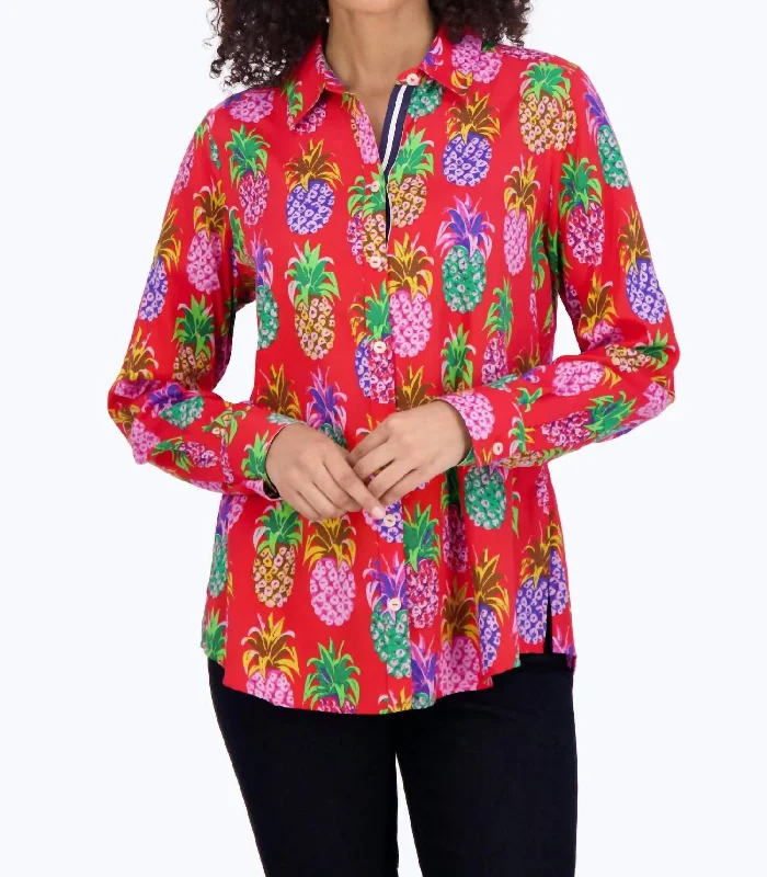 Shop and Save Zoey No Iron Shirt In Pineapple