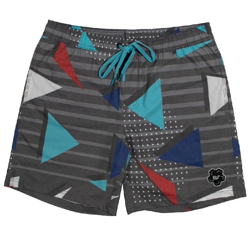 Best Bargains "Bigwake" Charcoal w/geometric pattern board shorts