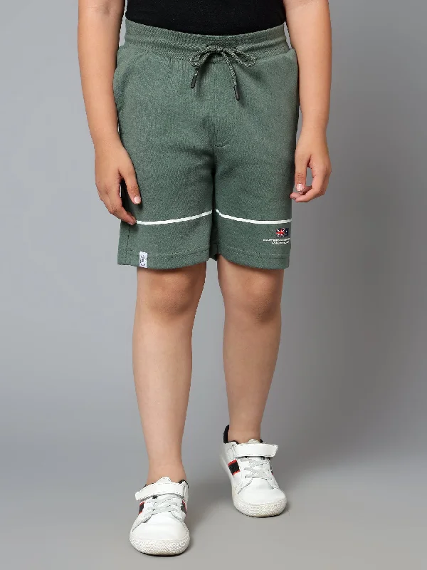Huge Savings Boy's Green Printed Bermuda Shorts