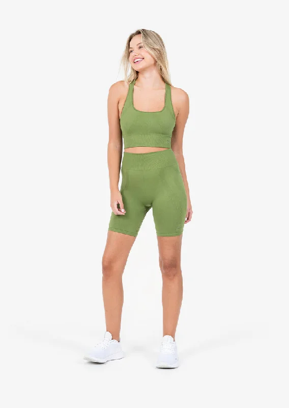 Savings Spectacular Chevron Seamless Bike Short Olive FINAL SALE