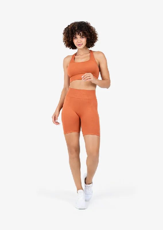 Mega Deal Chevron Seamless Bike Short Rust FINAL SALE