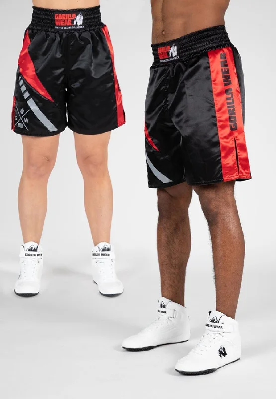 Today’s Deal Gorilla Wear Hornell Boxing Shorts - Black/Red