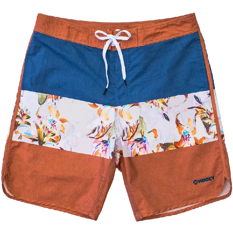 Incredible Offers "Shaka" Blue/Orange w/ Floral Pattern Board Shorts
